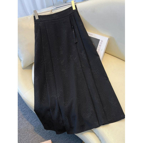 國風提花粉色半身裙女裝新中式馬面長裙春2025新款氣質a字百