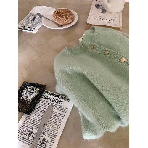 粉色針織開衫女秋冬溫柔風仿浣熊絨高級感短款毛衣外套小個子上衣