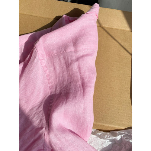 今年流行粉色棉麻高級感襯衫女春夏季2023年新款防曬長袖別致上衣