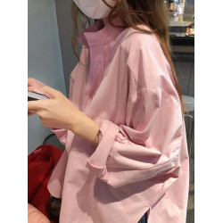 法式上衣女內搭別致設計感小衆粉色襯衣高級感小個子獨特襯衫外套