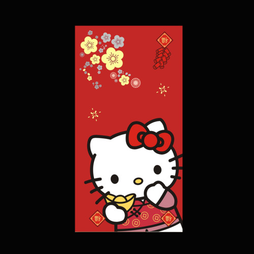 2026港版紅包新款的壓嵗包兒童趣味新年利是封香港hellokitty方形