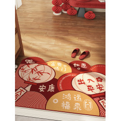 2026馬年春節入戶門裝飾絲圈地墊門店商鋪家居門口防滑耐髒腳墊