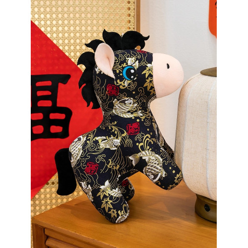 2026馬年吉祥物可愛毛絨玩偶玩具新年客廳裝飾精緻好運生肖馬擺件