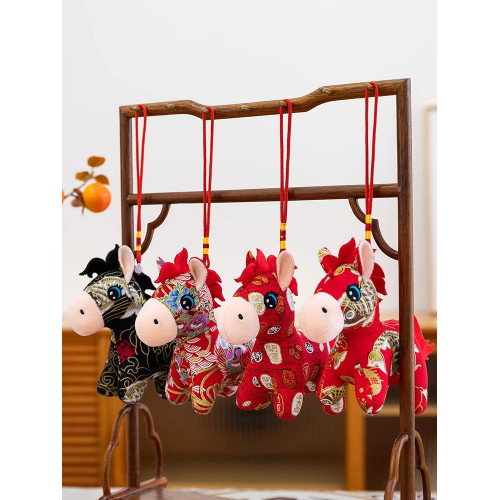 2026馬年吉祥物可愛毛絨玩偶玩具新年客廳裝飾精緻好運生肖馬擺件