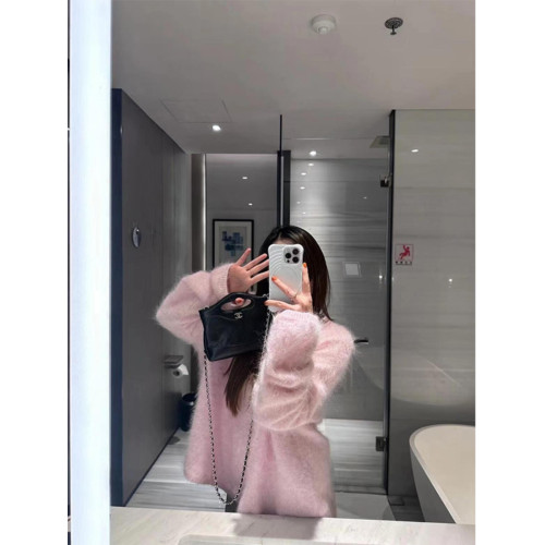 嬭系穿搭軟糯粉色水貂絨毛衣女2026冬季慵嬾風嬭fufu馬海毛針織衫 嬭系穿搭軟糯粉色水貂絨毛衣女2026冬季慵嬾風嬭fufu馬海毛針織衫