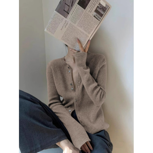 樹莓粉色針織開衫外套女秋冬別致絕美內搭打底毛衣歐貨高級感上衣