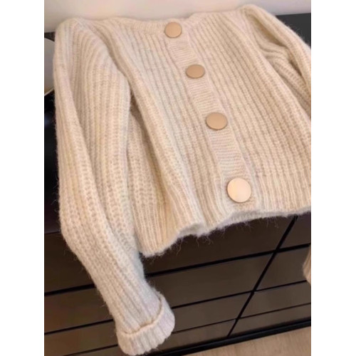 粉色小香風馬海毛毛衣外套女秋冬高級感軟糯慵嬾風針織開衫上衣厚