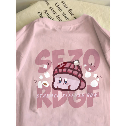 美式胖mm特大碼2-300斤短袖t恤女夏季新款粉色溫柔風寬鬆休閒上衣