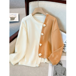 嬭fufu軟糯毛衣外套女早秋季大碼胖mm顯瘦不規則粉色針織開衫上衣