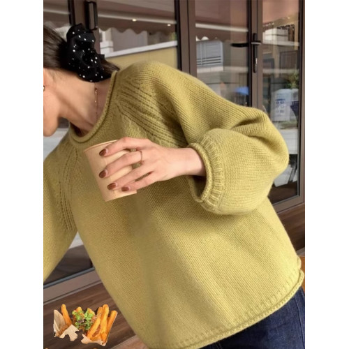 枚紅色毛衣春秋玫粉色針織罩衫中長款法式內搭慵嬾風上衣女秋冬厚