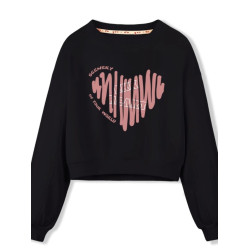 粉色秋冬愛心衛衣女裝小個子2025年新款圓領短款高腰秋冬薄款上衣