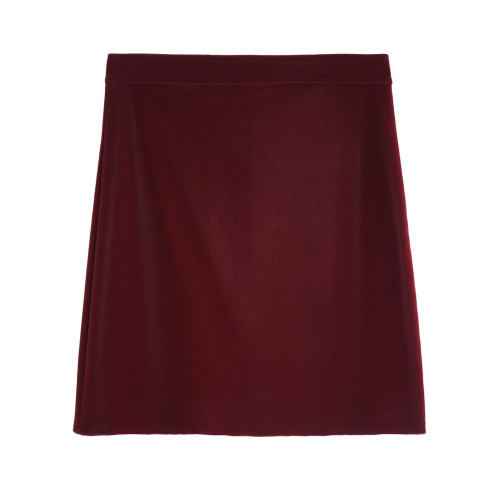 酒紅色高腰半身裙女2026春秋安哥拉紅裙子包裙A字短裙聖誕包臀裙