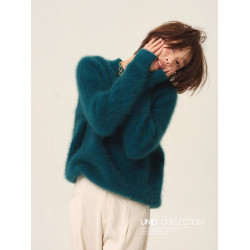 2025新款聖誕紅色毛衣女法式絕美秋冬加厚圓領慵嬾風套頭針織上衣