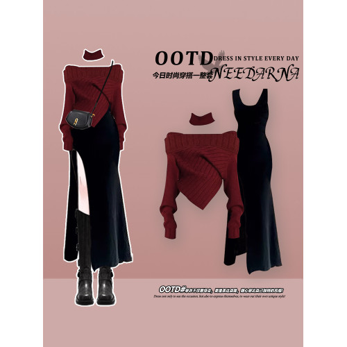 過年紅色連衣裙女秋裝穿搭一整套2026新款本命年新年戰袍套裝裙子