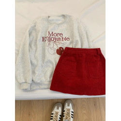 大碼高腰燈芯絨半身裙a字裙秋冬小個子新年春季穿搭紅色包臀短裙