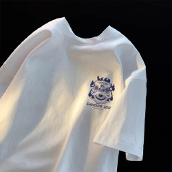 2026國潮重磅小衆純棉短袖t恤男款新年國風馬年寬鬆潮牌半袖上衣