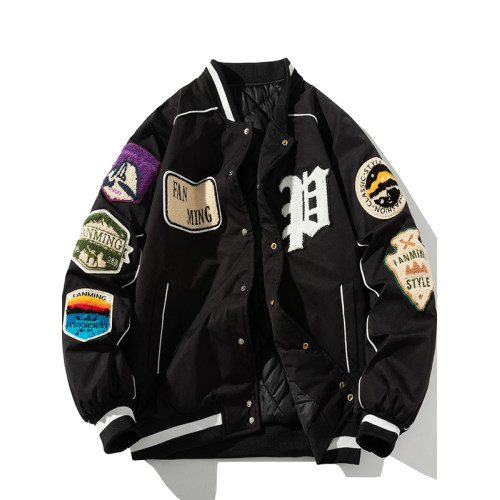 mYes牧野森新年本命年紅色棉衣女男情侶夾克春秋外套冬季棒球棉服