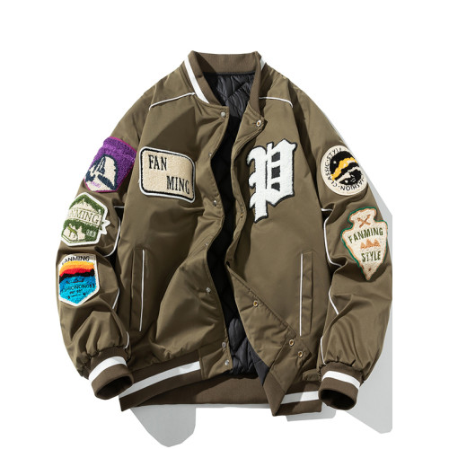 mYes牧野森新年本命年紅色棉衣女男情侶夾克春秋外套冬季棒球棉服