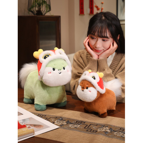 2026馬年吉祥物公仔舞獅小馬玩偶生肖馬毛絨玩具娃娃擺件禮品