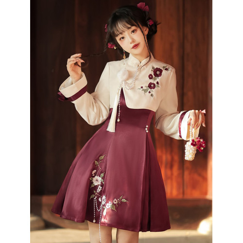 原創洛麗塔公主裙風漢元素新年拜年過年日常Lolita連衣裙秋冬