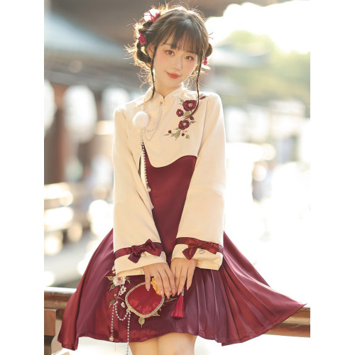 原創洛麗塔公主裙風漢元素新年拜年過年日常Lolita連衣裙秋冬