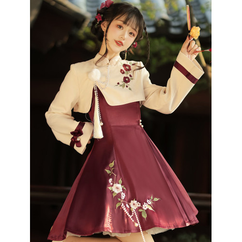 原創洛麗塔公主裙風漢元素新年拜年過年日常Lolita連衣裙秋冬