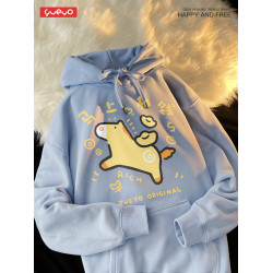 悅遊 馬上有錢 2025新年冬季加絨連帽衛衣男潮流紅色搞笑祝願