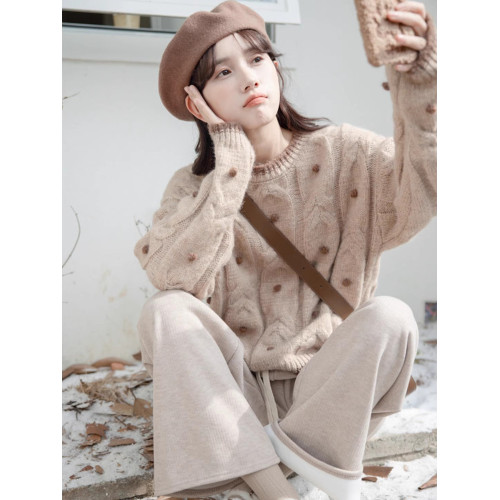 紅色新年聖誕甜美減齡毛衣女秋冬款2025新款小個子針織上衣羊毛衫