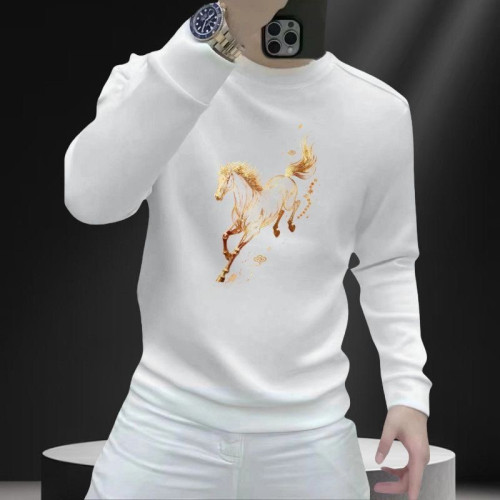 馬到成功潮流男士衛衣本命年紅色印花秋冬t恤2026新年款加絨上衣