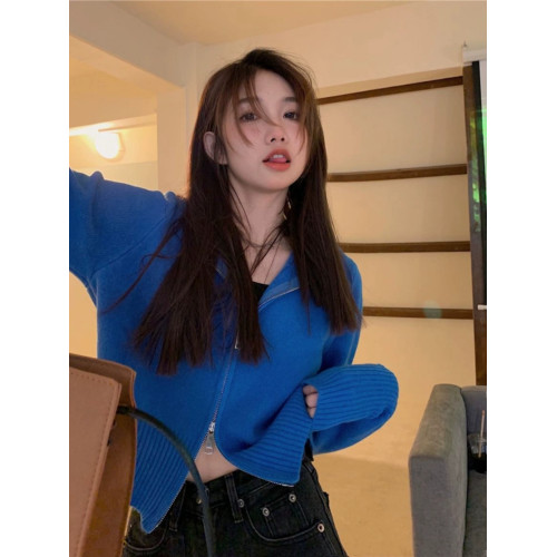 新年紅色小香風女裝連帽衛衣秋冬新款百搭外穿針織開衫毛衣外套潮