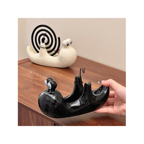 可愛蝸牛蚊香架陶瓷家用掛式防火防燙接灰盤多功能蚊香盤裝飾擺件