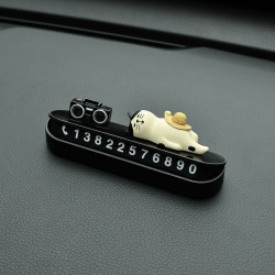 黑白數字貓貓挪車電話牌可愛個性臨時停車號碼牌車用內飾移車創意