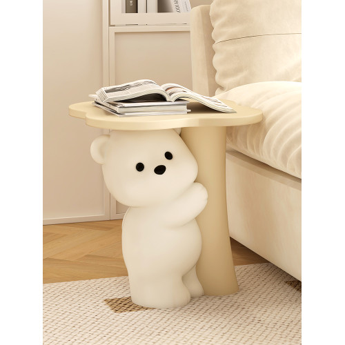 可愛小熊茶幾客廳擺件落地沙發床頭邊幾卡通桌子家具創意臥室裝飾