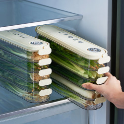 小蔥香菜保鮮盒冰箱收納盒食品級冰箱瀝水蔥薑蒜收納盒專用整理盒