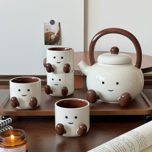 可愛陶瓷墩墩腳丫咖啡杯碟套裝茶壺家用馬克單杯女生日禮物伴手禮