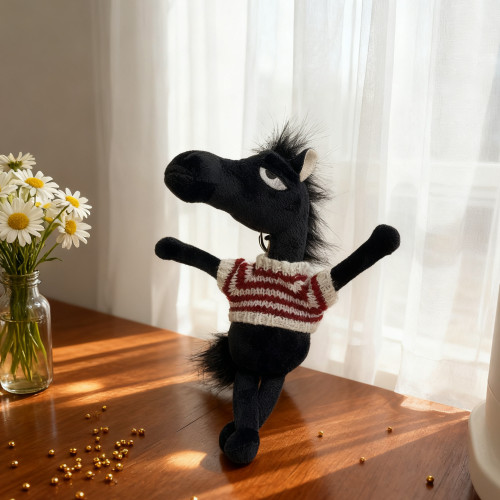 天選黑馬2026年馬年毛絨掛飾包掛件吉祥物小馬玩偶公仔獨特設計