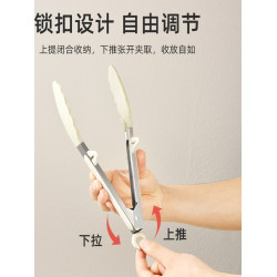 矽膠夾子廚房不鏽鋼食品夾烤肉工具燒烤煎牛排專用食物夾菜防燙夾