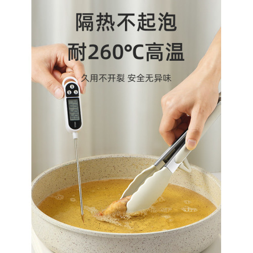 矽膠夾子廚房不鏽鋼食品夾烤肉工具燒烤煎牛排專用食物夾菜防燙夾