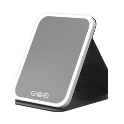 led化妝鏡可攜式鏡子可折曡帶燈梳妝鏡桌上型桌面補光宿捨辦公室鏡子