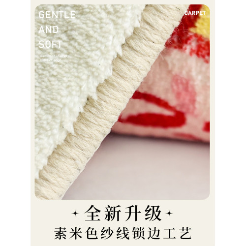 卡通可愛兒童房閲讀區圓形地毯2026新款客廳臥室裝飾床邊毯地墊小