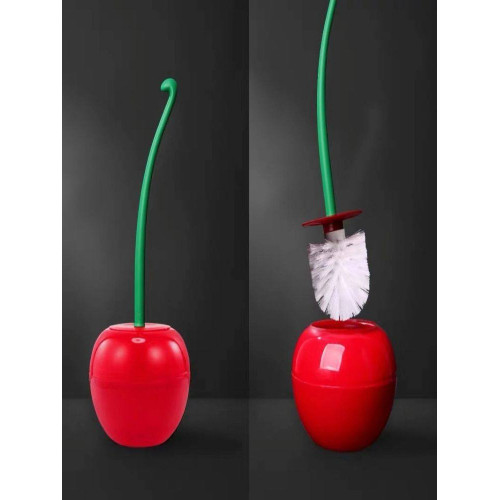 櫻桃厠所刷套裝長柄軟毛家用馬桶刷日用百貨創意塑膠清潔刷無死角