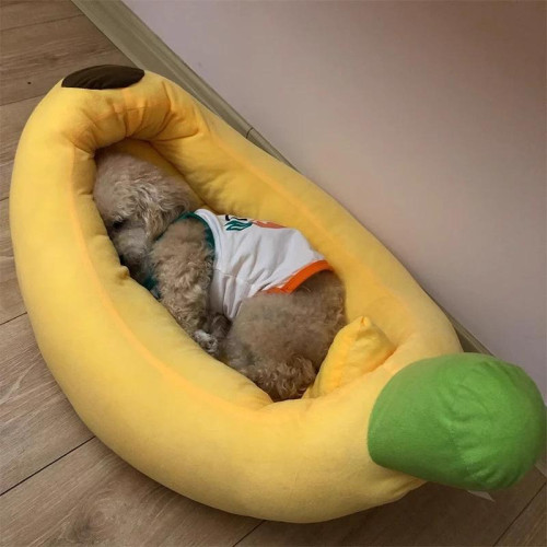 香蕉船窩狗窩冬季保暖冬天墊子半封閉式安全感泰迪狗貓窩流浪貓