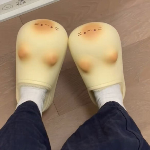 貓咪拖鞋冬季可愛保暖鞋窩可外出防水毛絨棉拖卡通厚底包頭家居鞋