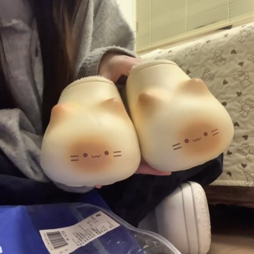 貓咪拖鞋冬季可愛保暖鞋窩可外出防水毛絨棉拖卡通厚底包頭家居鞋