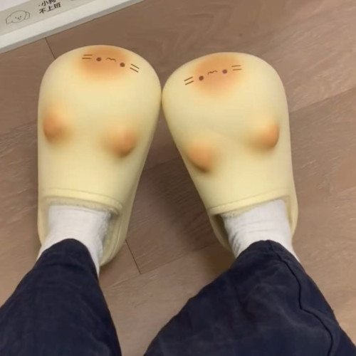 貓咪拖鞋冬季可愛保暖鞋窩可外出防水毛絨棉拖卡通厚底包頭家居鞋