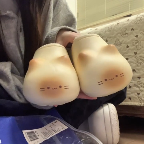 貓咪拖鞋冬季可愛保暖鞋窩可外出防水毛絨棉拖卡通厚底包頭家居鞋