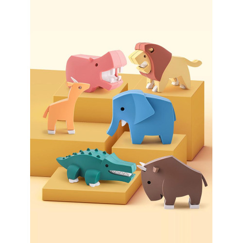 HALFTOYS哈福玩具草原動物鱷魚拼插組裝磁力積木模型骨架寶寶搖床 HALFTOYS哈福玩具草原動物鱷魚拼插組裝磁力積木模型骨架寶寶搖床