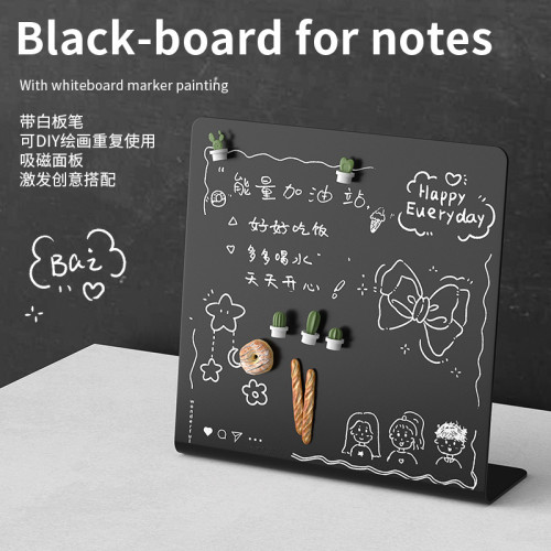 桌上型磁吸畱言板小黑板記事板金屬板免安裝可擦寫展示板磁吸黑板辦 桌上型磁吸畱言板小黑板記事板金屬板免安裝可擦寫展示板磁吸黑板辦