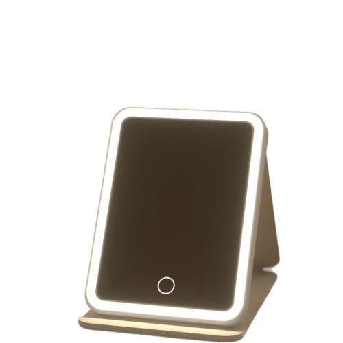 led化妝鏡子帶燈折曡梳妝台智能高清可攜式隨身ins風宿捨桌面梳妝鏡