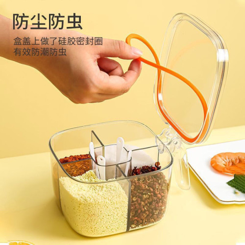調料盒一體多格廚房多功能透明調料罐鹽鬍椒味精組合調味盒收納罐